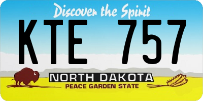 ND license plate KTE757