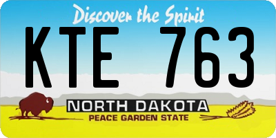 ND license plate KTE763
