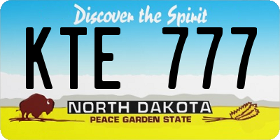 ND license plate KTE777