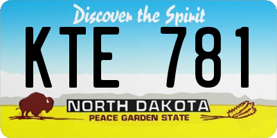 ND license plate KTE781