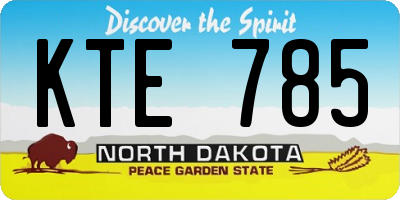 ND license plate KTE785