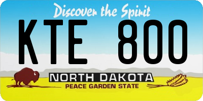 ND license plate KTE800