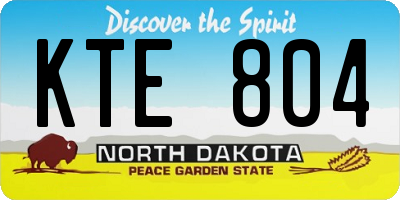 ND license plate KTE804