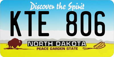 ND license plate KTE806