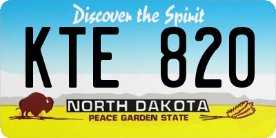 ND license plate KTE820