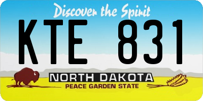 ND license plate KTE831