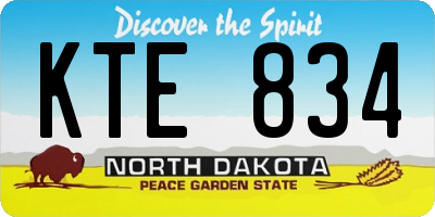ND license plate KTE834