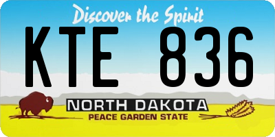 ND license plate KTE836