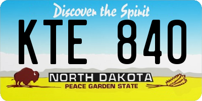 ND license plate KTE840