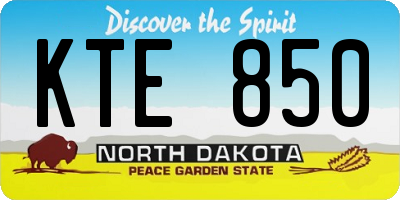 ND license plate KTE850