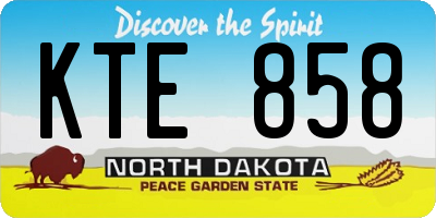 ND license plate KTE858