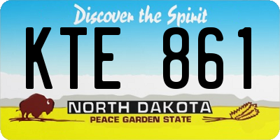 ND license plate KTE861