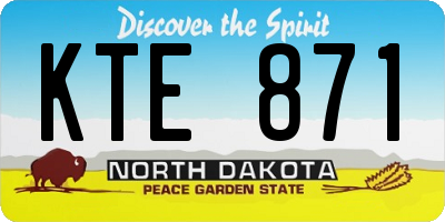 ND license plate KTE871