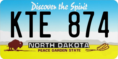 ND license plate KTE874