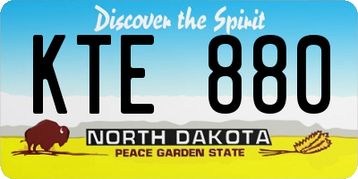 ND license plate KTE880