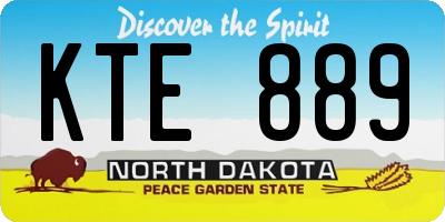 ND license plate KTE889