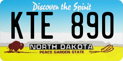 ND license plate KTE890