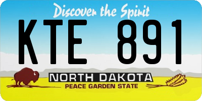 ND license plate KTE891