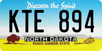 ND license plate KTE894