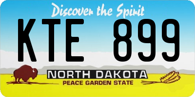 ND license plate KTE899