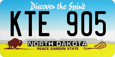 ND license plate KTE905