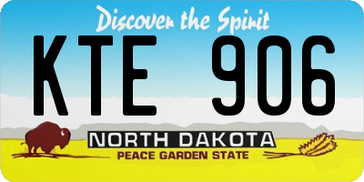 ND license plate KTE906