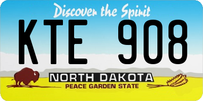ND license plate KTE908