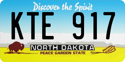 ND license plate KTE917