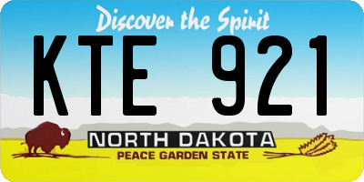 ND license plate KTE921