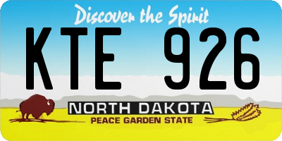 ND license plate KTE926