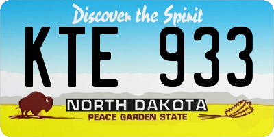 ND license plate KTE933
