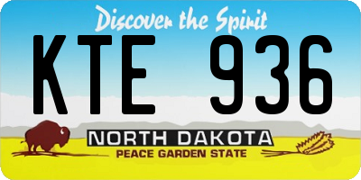ND license plate KTE936