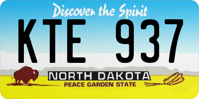 ND license plate KTE937