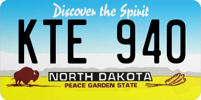 ND license plate KTE940