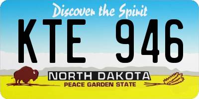 ND license plate KTE946
