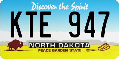 ND license plate KTE947