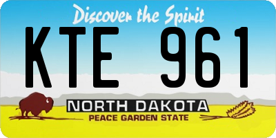 ND license plate KTE961