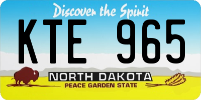ND license plate KTE965