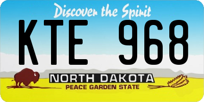 ND license plate KTE968