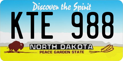 ND license plate KTE988