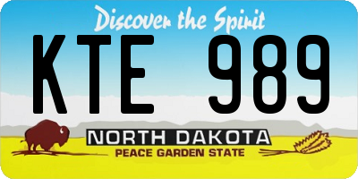 ND license plate KTE989