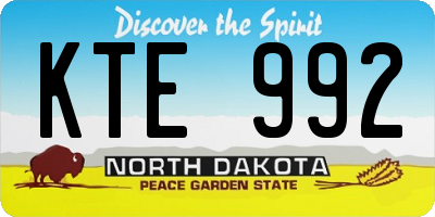 ND license plate KTE992