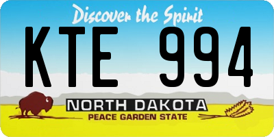 ND license plate KTE994