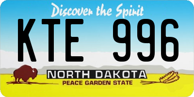 ND license plate KTE996