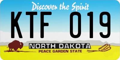 ND license plate KTF019