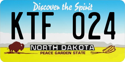 ND license plate KTF024