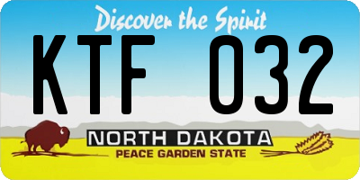ND license plate KTF032
