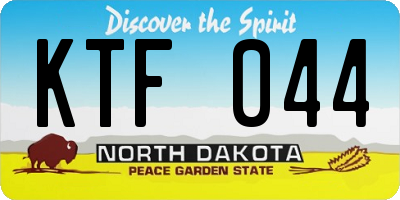 ND license plate KTF044