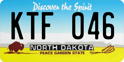 ND license plate KTF046