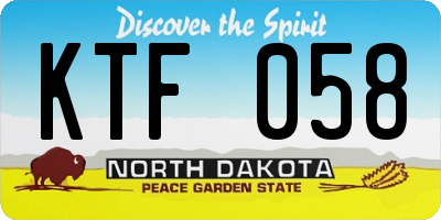 ND license plate KTF058